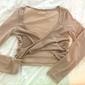 VERGE GIRL NUDE MESH CROP TOP